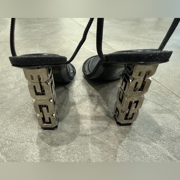 Givenchy Black and Silver G-Cube Ankle Strap Sandals size 37.5 - Picture 4 of 10